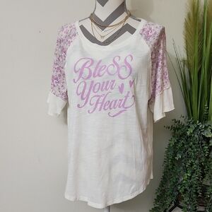 Cato White and Pink Graphic Tee